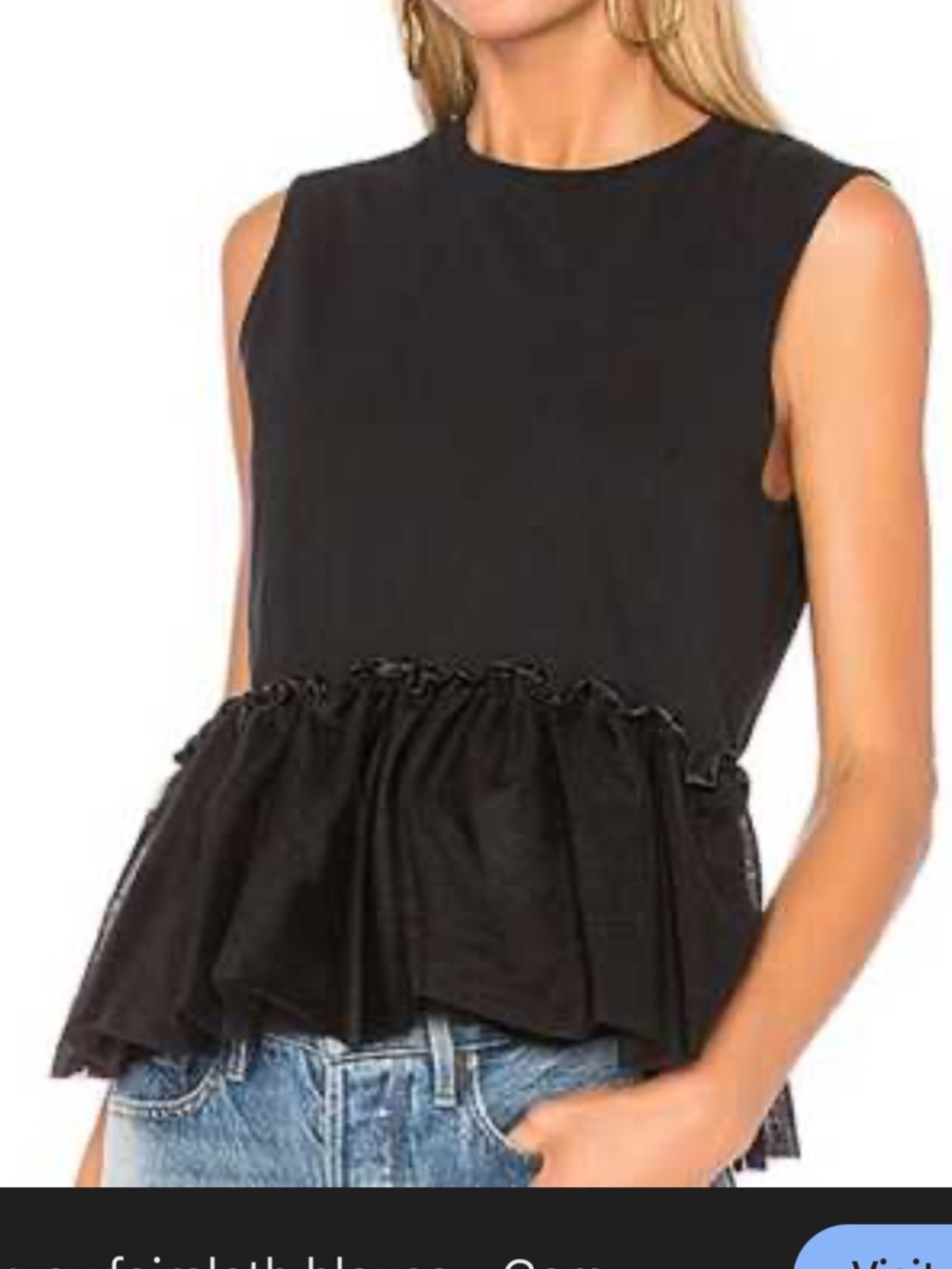 Sleeveless Ruffle Hem Tank top